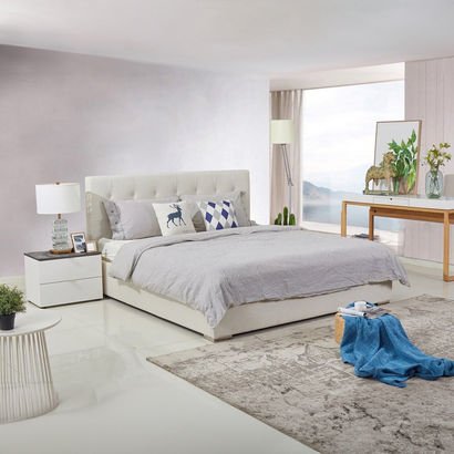 Oakland Upholstered King Bed - 180x200 cm