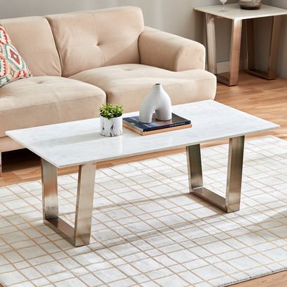Cavon Silverado Genuine Marble Top Coffee Table