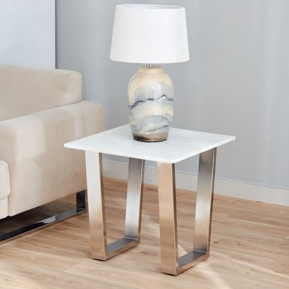 Cavon Silverado Genuine Marble Top End Table