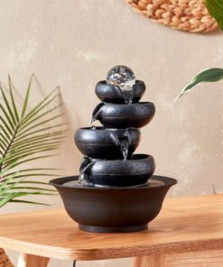 Belen Modern Fountain with Crystal Ball and LED Li...