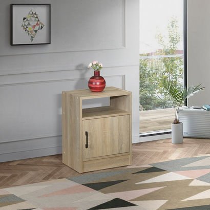 Oasis 1-Door Nightstand with Open Shelf