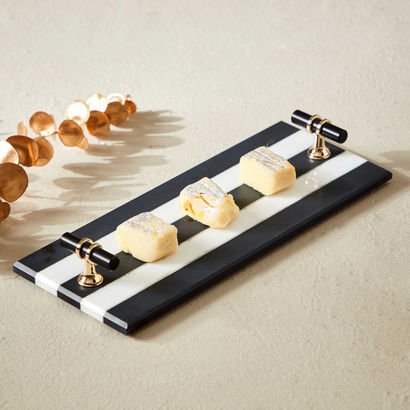 Zen Stripes Marble Tray - 30x12x2.5 cm