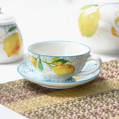 Fissman 4-Piece Porcelain Cup and Saucer Set - 220...