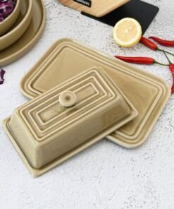 Fissman Ceramic Butter Dish - 21.7x14.5x7.8 cm