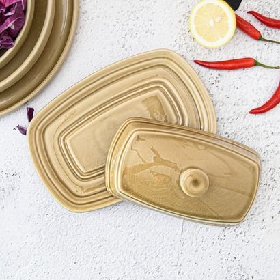 Fissman Ceramic Butter Dish - 20.5x14x7 cm