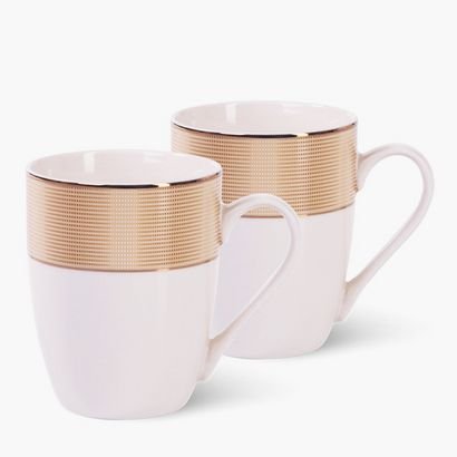Fissman 2-Piece Porcelain Mug Set- 8x8x10.5cm