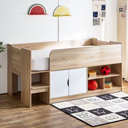 Kulltorp Cabin Bed with 2 Doors and Shelves - 90x1...