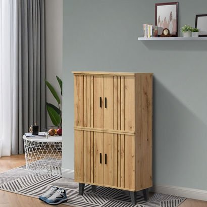Porto 18-Pairs Shoe Cabinet with 4 Doors