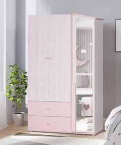 Anna 3-Door and 2-Drawers Wardrobe with Mirror