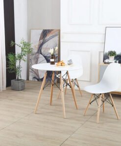 Toto Dimi 2-Seater Round Dining Set with Solid Woo...