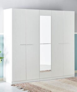 Frankfurt 5-Door Wardrobe with Mirror
