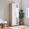 Capri Moonlight 33-Pair Tall Shoe Cabinet with Mir...