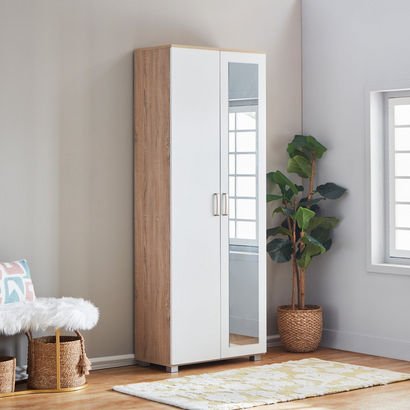 Capri Moonlight 33-Pair Tall Shoe Cabinet with Mir...