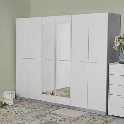 Patara 6-Door Wardrobe with Mirror