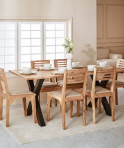 Vendra Arno Live Edge 6-Seater Solid Wood Dining S...