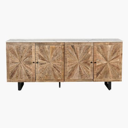 Florya Marble Top 4-Door Large Sideboard