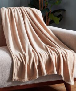 Ontario Solid Coral Fleece Throw - 120x170 cm