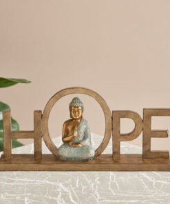 Sym Wooden Polyresin Buddha Hope Accent - 28.5x5.5...