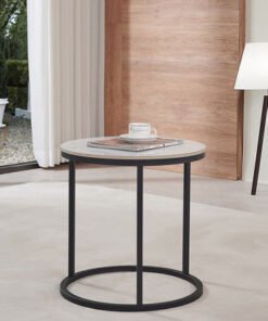 Marwell Round Sintered Stone End Table