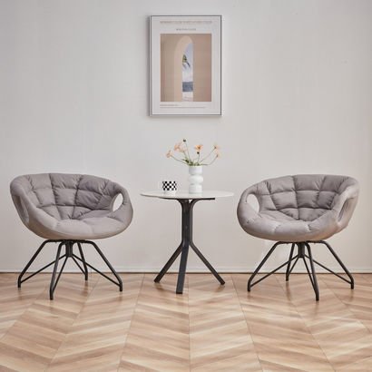 Oslo 3-Piece Tea Table and Swivel Chair Set