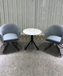 Barcelona 3-Piece Tea Table and Swivel Chair Set