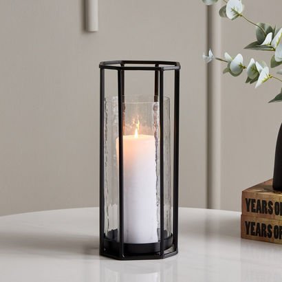 Verve Metal Hurricane Candleholder with Glass - 18...