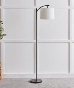 Omega Metal Floor Lamp with Linen Shade - 25x155 c...