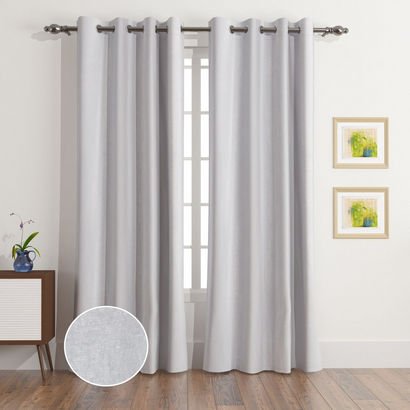 Stella 2-Piece Extra Long Chenille Curtain Set - 1...