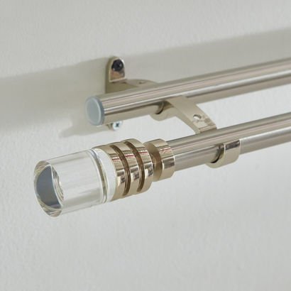 Vista Steel Extendable 19mm Double Curtain Rod - 1...