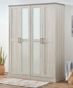 Angelic 4-Door Wardrobe with 2 Mirrors