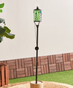 Eeden Glass Torch with Metal Stand - 9x9x171 cm