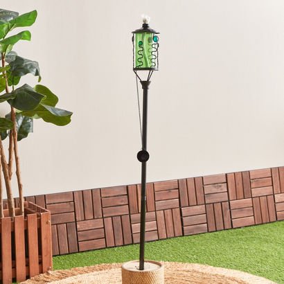 Eeden Glass Torch with Metal Stand - 9x9x171 cm