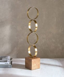 Liv Metal Ring Table Decor on Marble Base - 9x9x45...