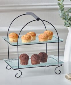 Vintage 3-Piece Glass Serving Tray Set