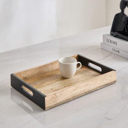 Splendid Wooden Decorative Tray - 38x25x7 cm