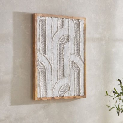 Mir 3D Framed Embellished Fabric Abstract Wall Art...