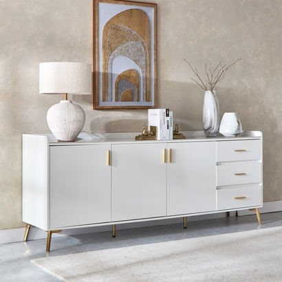 Pearl Sintered Stone Top Sideboard
