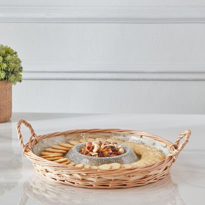 Minimalist 2-Piece Glass Serving Tray Set