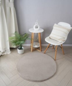 Faux Rabbit Fur Round Rug - 90 cm