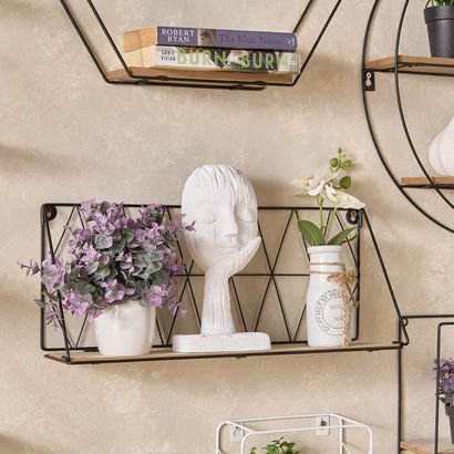 Sera Foldable Metal Wall Shelf with MDF Board - 48...