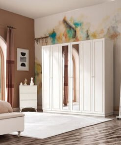 Elizabeth 6-Door Wardrobe with 2 Mirrors