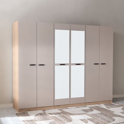 Madrid 6-Door Wardrobe with Mirror