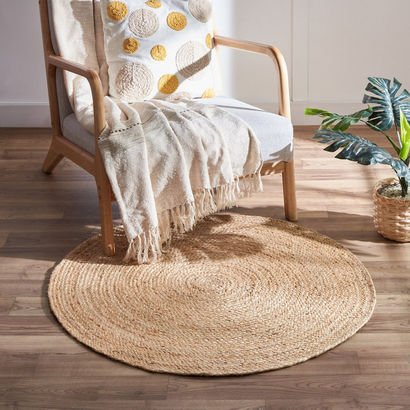 Natura Round Hand Braided Jute Rug - 90 cm