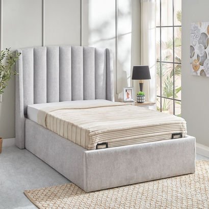 Maine Lewis Hydraulic Storage Twin Upholstered Bed...