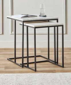 Cavon Duo Genuine Marble Top Nest of Tables - Set ...