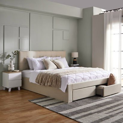 Oakland Neo King Upholstered Bed with 2 Drawers - ...