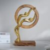 Odin Aluminum Sculpture with Wooden Ring - 20x7x31...