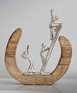 Odin Aluminum Ladder Sculpture with Wooden Base - ...