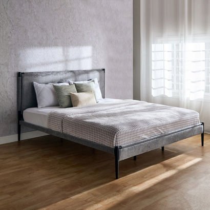 Finland Upholstered Metal King Bed - 180x200 cm