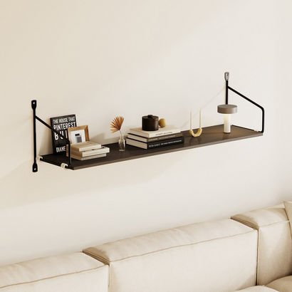 Monty Large 1-Tier Metal Shelf - 80x20x17 cm
